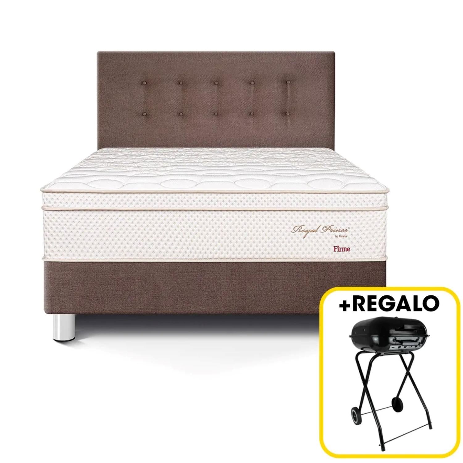 Juego de Dormitorio Paraiso Royal Prince 2PLZ Chocolate + 2 Almohadas + Parrilla de Regalo